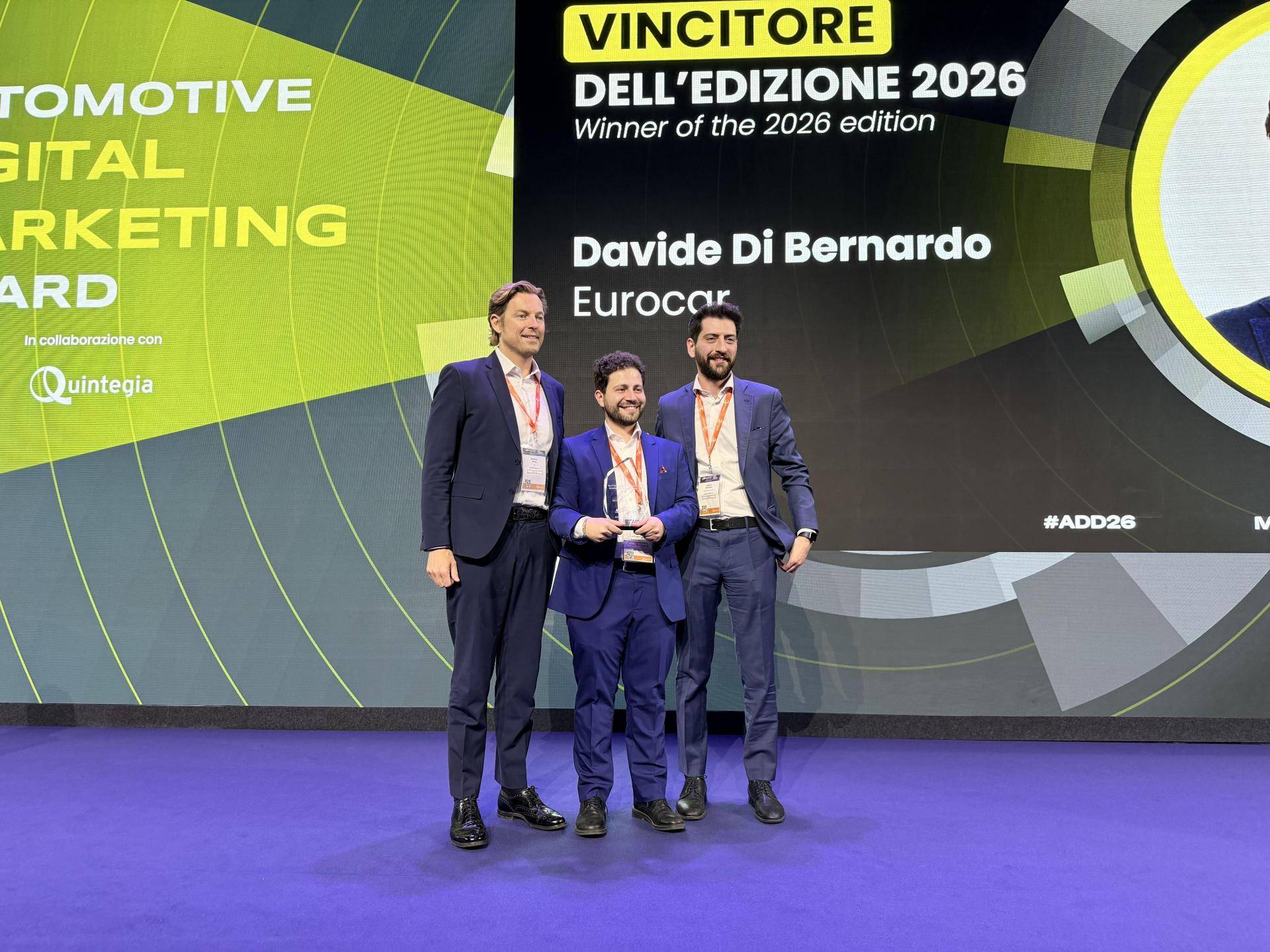 Eurocar vince l'Automotive Digital Marketing Award all'ADD 2026 Eurocar vince l'Automotive Digital Marketing Award all'ADD 2026